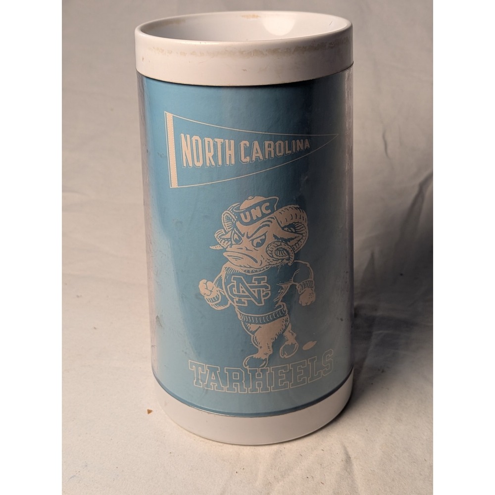 Vintage North Carolina Tar Heels Thermo-Serv Insulated Plastic Mug UNC Rameses